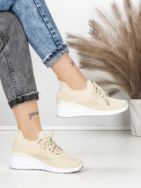 Adidași Flatforms Pentru Femei Bej