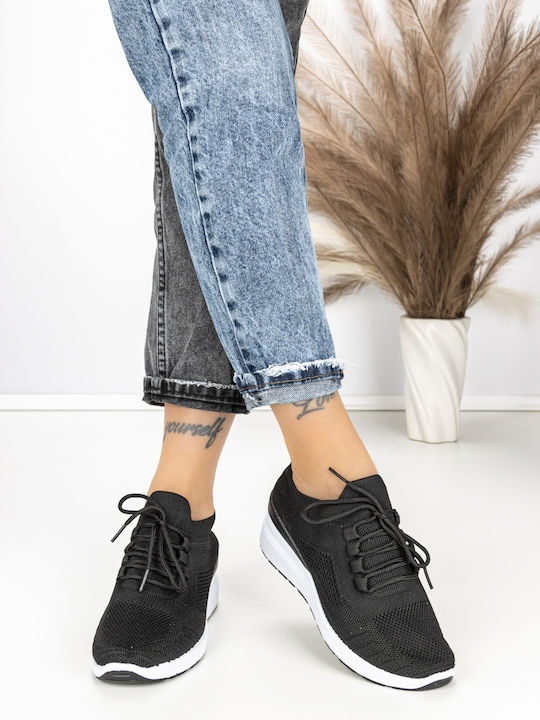 Adidași Flatforms Pentru Femei Negri Și Albi
