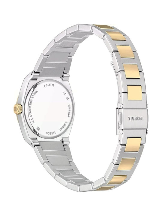 Fossil Trei Ceasuri Dama 27mm Baterie Cu Brățară Din Metal Argintie Fossil Trei Ceasuri Dama 27mm Baterie Cu Brățară Din Metal Argintie