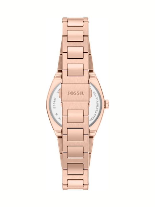 Fossil Trei Ceasuri Dama 27mm Baterie Cu Brățară Din Metal Rose Gold