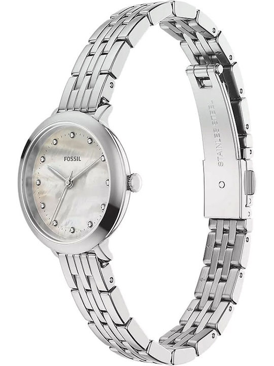 Fossil Trei Ceasuri Dama 26mm Baterie Cu Brățară Din Metal Argintie