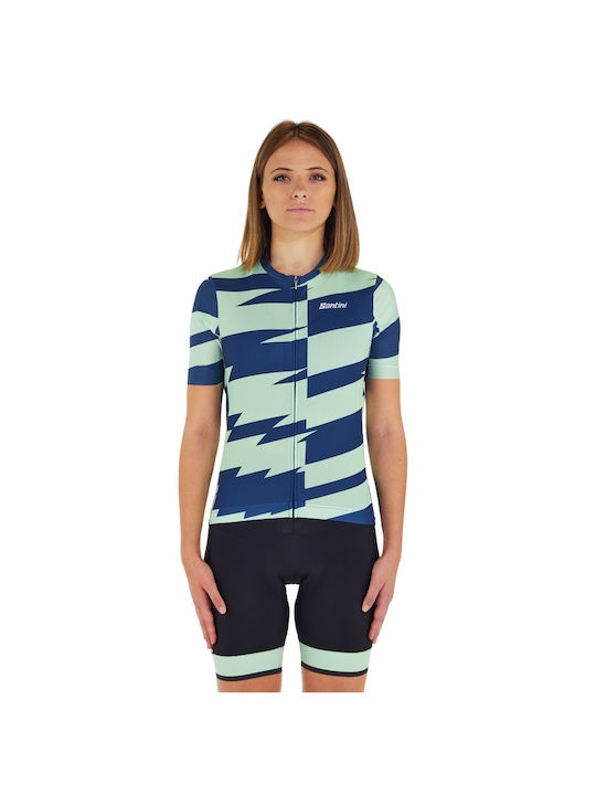 Santini Tricou De Ciclism Pentru Femei Mâneci Scurte Road Bike Verde