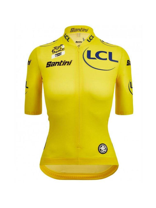Santini Tricou De Ciclism Pentru Femei Cu Mâneci Scurte Galben Santini Tricou De Ciclism Pentru Femei Cu Mâneci Scurte Galben