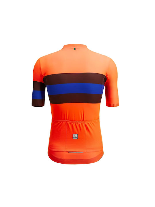 Santini Männer Kurze Ärmel Fahrradtrikot Orange