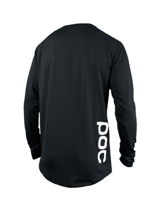 Poc Essential Tricou De Ciclism Munte Pentru Bărbați Mânecă Lungă Negru