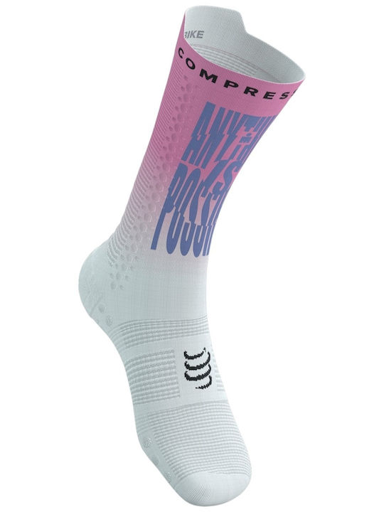 Compressport Șosete Trekking Albe 1 Pereche