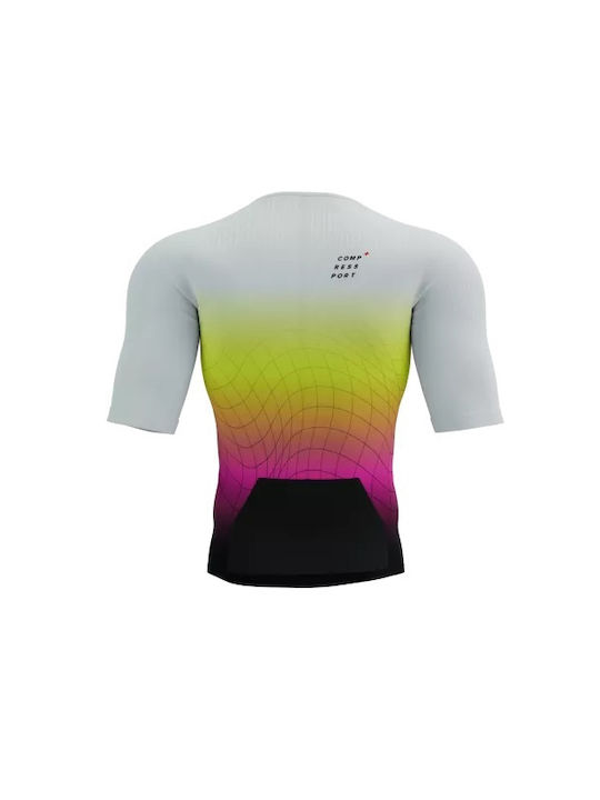 Compressport Tricou De Ciclism Pentru Femei Cu Mâneci Scurte Galben