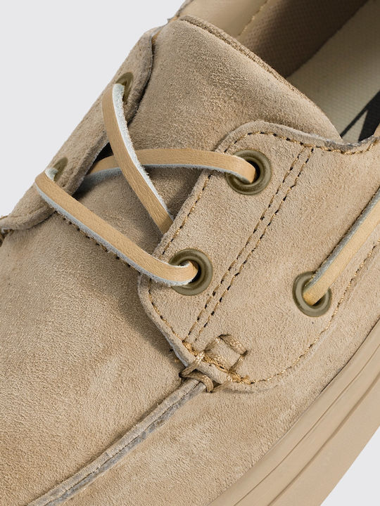Eyelet Boat Canvas Men's Slip-Ons Beige