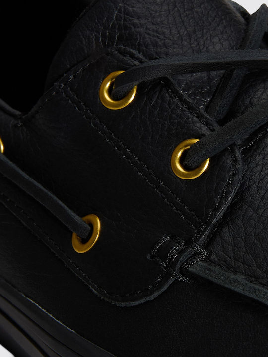 Eyelet Boat Δερμάτινα Ανδρικά Slip-On Μαύρα