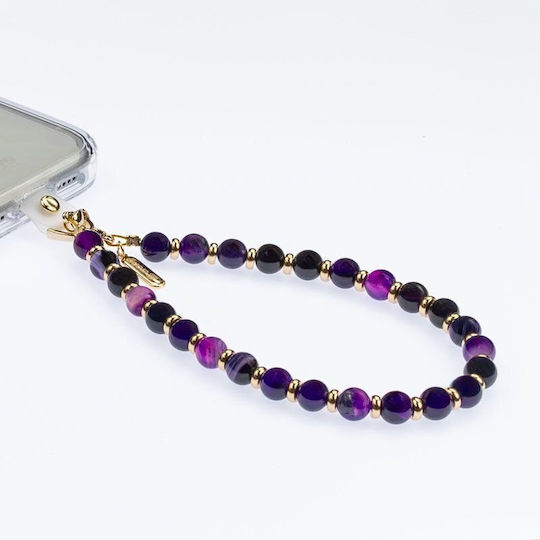 Crong Phone Charm Lanyard Phone Pendant Purple Agate Crgphch21