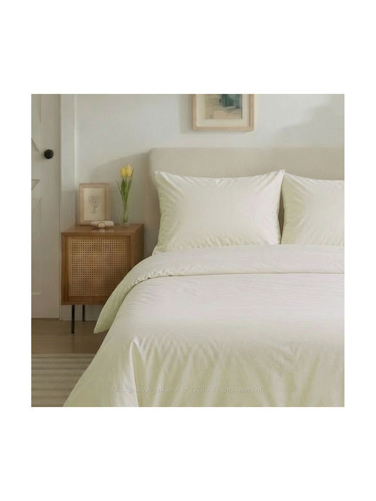 Casa Colori Pillowcase Set with Envelope Cover Ecru 50x70cm.