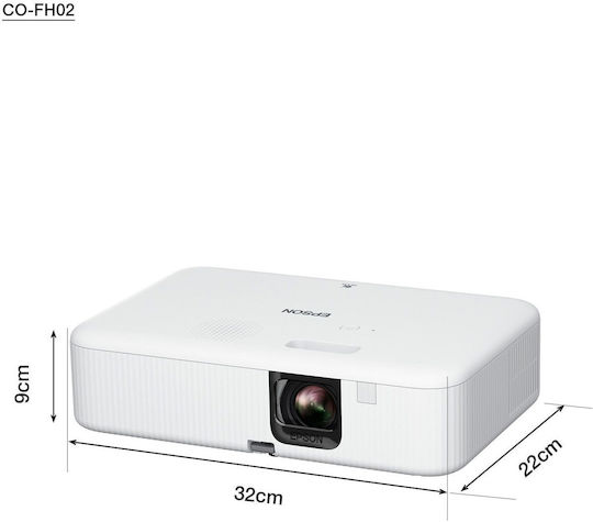 Epson CO-FH02 V11HA85040 Mini Projector 3LCD Full HD Απλής Λάμπας με Ενσωματωμένα Ηχεία