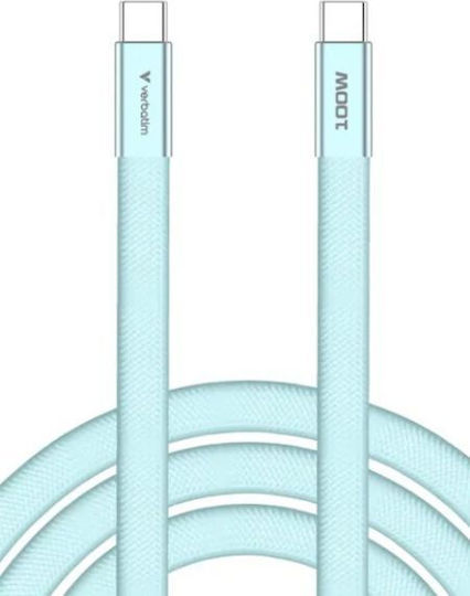 Verbatim USB 2.0 Cable USB-C Male - USB-C 100W PD Blue 1.2m 30276