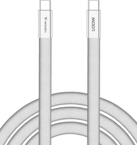 Verbatim USB 2.0 Cable USB-C Male - USB-C 100W PD White 1.2m 30277