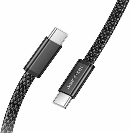 Borofone Geflochtenes Kabel USB-C männlich - USB-C 60W PD Schwarz 1m
