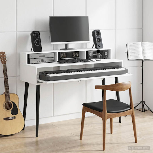 Vidaxl Studio Desk White 110 X 42.5 X 36 Cm Processed Wood