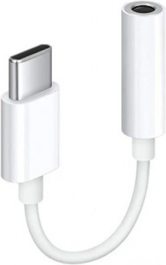 Treqa CA-1053 USB-C Männlich zu 3.5mm Weiblich Konverter Weiß