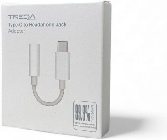 Treqa CA-1053 USB-C Männlich zu 3.5mm Weiblich Konverter Weiß