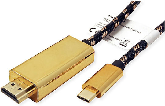 Roline Converter USB-C male to HDMI female Gold 1pcs 11.04.5844-10