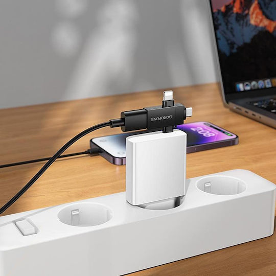 Borofone Μετατροπέας Lightning / USB-C / micro USB male σε Lightning / micro USB male 1τμχ