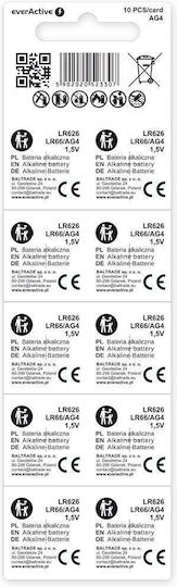 EverActive Batterien Alkalisch für Uhren LR66 10Stück