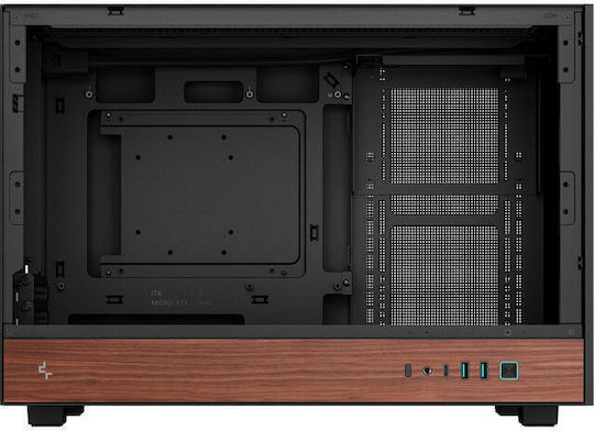Deepcool CH260 Дървено Геймърско Micro Tower Компютърно Кутия със Страничен Прозорец Черно