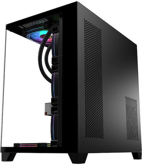 1STPLAYER MV8 Gaming Midi Tower Computer Case with Side Window Black