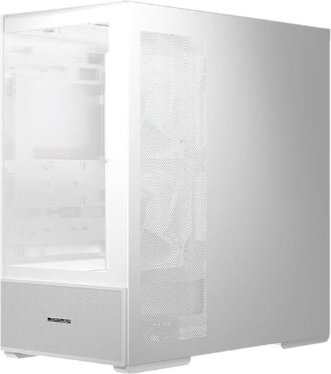 LC-Power Gaming 812W Quartz Vision Midi-Turm Computergehäuse mit Seitenfenster Weiß