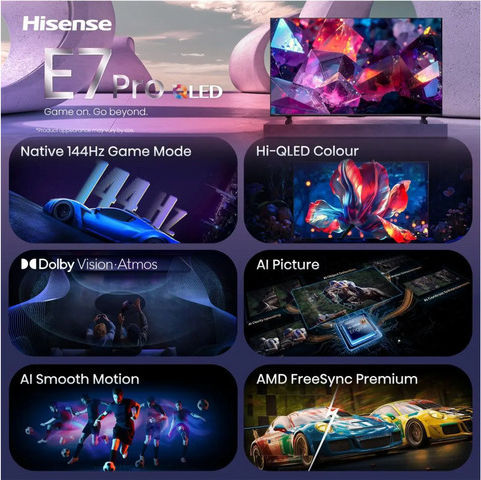 Hisense Smart TV 43" 4K UHD QLED E7S Pro HDR (2026) 43E7S Pro