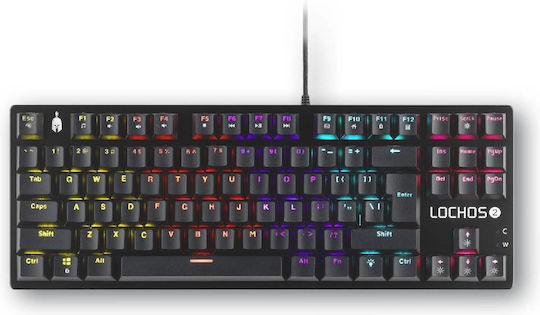 Spartan Gear Lochos 2 Gaming Mechanical Keyboard Tenkeyless with Custom Red switches and Illuminated keys (English US)