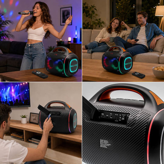 Karaoke Speaker with Wired Microphone and Lighting Effects WGY-4402 WGY-4402 Black