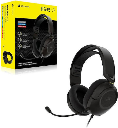 Corsair HS35 V3 Over Ear Gaming Headset with 3.5 mm Connection for Nintendo Switch / PC / PS4 / PS5