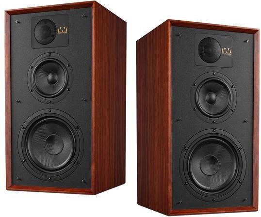Super Linton Pair Passive Hi-Fi Speakers Base 200W 3 Driver Configuration 24.6x29.5x36cm Walnut Veneer