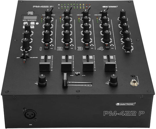 Omnitronic PM-422P PM-422P Combiner Analogic 4.0 Canale / 1 Intrare XLR și Bluetooth