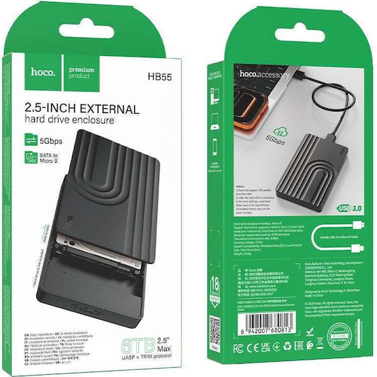 Sata Hard Drive Case 2.5" SATA III with SATA / USB 3.0 Connection