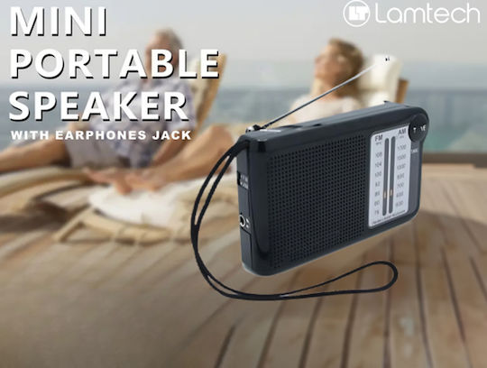 Lamtech Pocket Mini Radio Rechargeable Black
