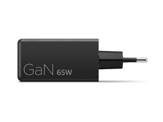 Lenovo GaN Charger with USB-C Port and USB-C - USB-C Cable 65W Power Delivery Black (40AW65WBEU)