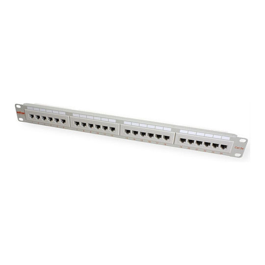 Roline Cat.5e Class D Patch Panel 19 24 Ports UTP Grey