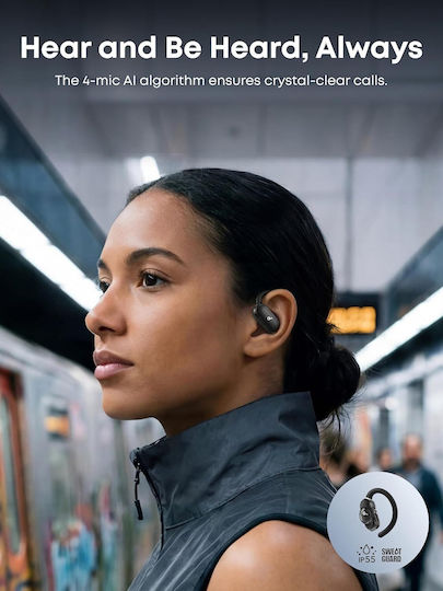 Soundcore by Anker V40i Open Ear Casti Bluetooth Handsfree cu Rezistență la Transpirație și Husă de Încărcare Negre