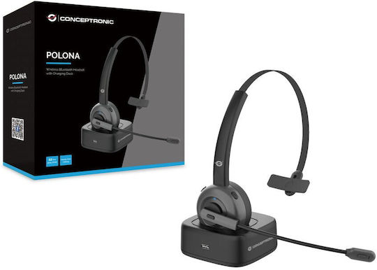 Conceptronic POLONA03BD Wireless On Ear Multimedia Headphone with Microphone Bluetooth