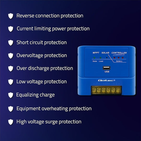 Qoltec MPPT Solar Charge Controller 15A