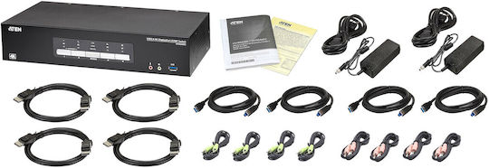 Aten CS1924ATC Comutator KVM și de Date cu USB 3.0 / DisplayPort
