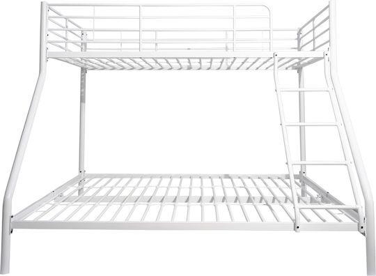 Kids Bed Bunk Semi Double White for Mattress 140x200cm