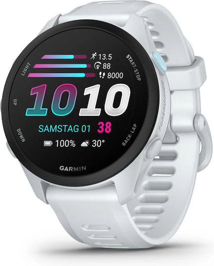 Garmin Forerunner 70 43mm Waterproof Smartwatch cu Pedometru (Whitestone)