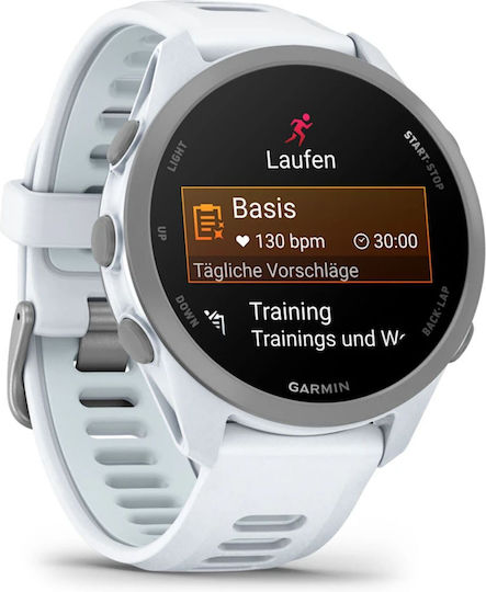 Garmin Forerunner 170 43mm Waterproof Smartwatch with Heart Rate Monitor (Whitestone with Whitestone/Cloud Blue Band)
