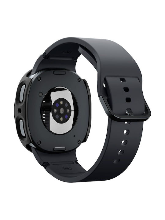 Spigen Thin Fit 360 Plastic Case with Tempered Glass in Black Colour for Samsung Galaxy Watch 8 / 9