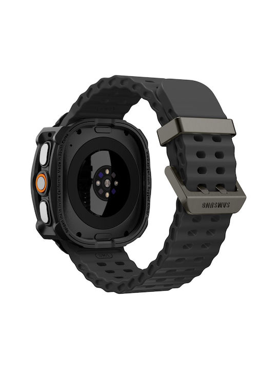 Spigen Rugged Armor Matte Silicone Case in Black for Samsung Galaxy Watch Ultra 2 2026