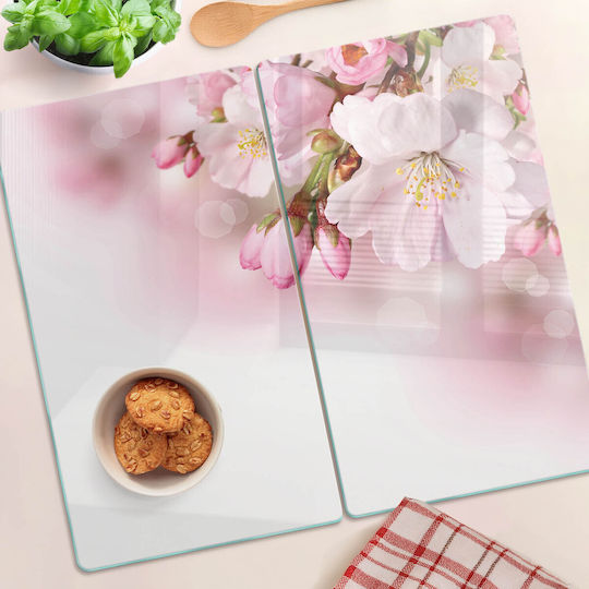 Tulup Σετ Επιφάνεια Κοπής Γυάλινη Ροζ 52x30cm 2τμχ
