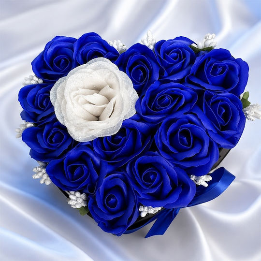 Velvet Heart Aranjament Floral În Formă De Inimă 15 Trandafiri Săpun Accent Sclipici Albastru Alb Velvet Heart Aranjament Floral În Formă De Inimă 15 Trandafiri Săpun Accent Sclipici Albastru Alb