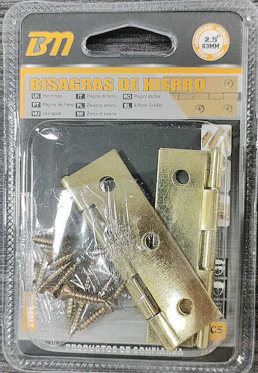 Cabinet Flat Hinge 2.5" Set 12 Packs of 2 Pieces 205787 6932689205787